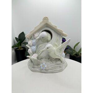 Porcelain Birdhouse Night Light Lamp With Cord & Switch
